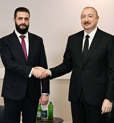 Aliyev, Suriye Arap Cumhuriyeti Cumhurbaşkanı Şara ile görüştü