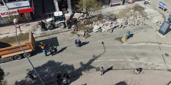 Samsun İstiklal Caddesi’nde asfalt ve kaldırım çalışmaları başladı