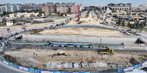 Konya’da Otogar Kavşağı ve Tramvay Hattı çalışmaları devam ediyor