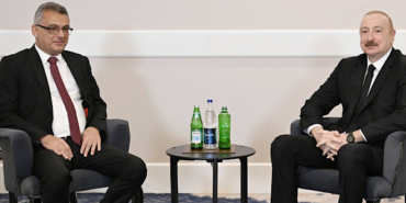 Aliyev, KKTC Cumhurbaşkanı Erhürman ile bir araya geldi
