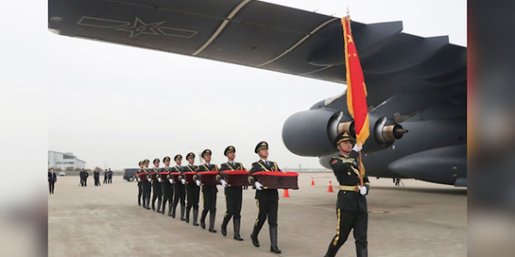 Kore Savaşı’nda hayatını kaybeden 12 askerin naaş kalıntıları Çin’e getirildi